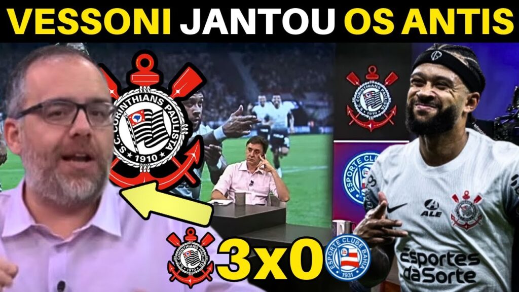 CORINTHIANS ATINGE MARCA HISTÓRICA E VESSONI DEU UMA JANTADA NOS ANTIS.